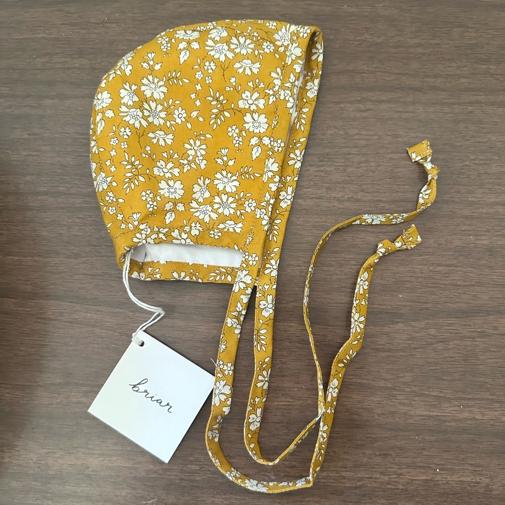 Briar bonnets yellow floral newborn hat